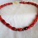 BIG SALE-Red Bead Choker,Red on Red, Red Glass Beads With Red Barrel Beads Choker