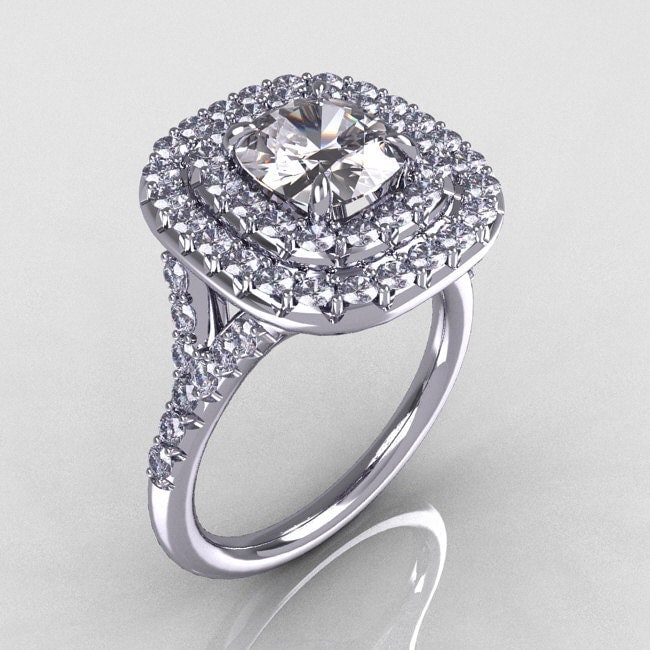 Soleste Style 950 Platinum 1.25 Carat Cushion CZ by artmasters