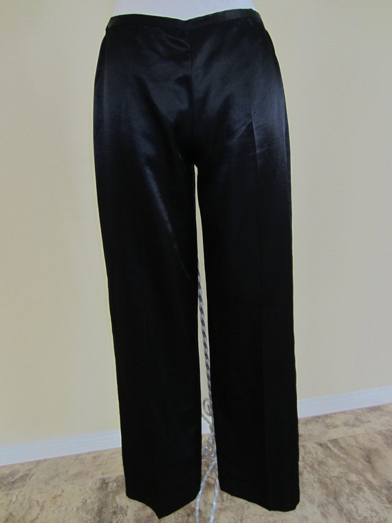 black satin pyjama bottoms