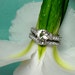 Elegant Herkimer Diamond and White Topaz Sterling Silver Engagement Ring and Matching Band green gem company