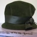 CLEARANCE-Vintage Moss Green Velour Hat