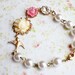Ivory Rose Flower Bracelet. Vintage Inspired. Bridesmaids. Romance. Wedding. Floral Jewelry. Bohemian. Pastel. Fashion. Gift for her.