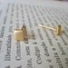 Lovely little Square gold studs earrings, handmade (gold plated 24K), gold stud earrings