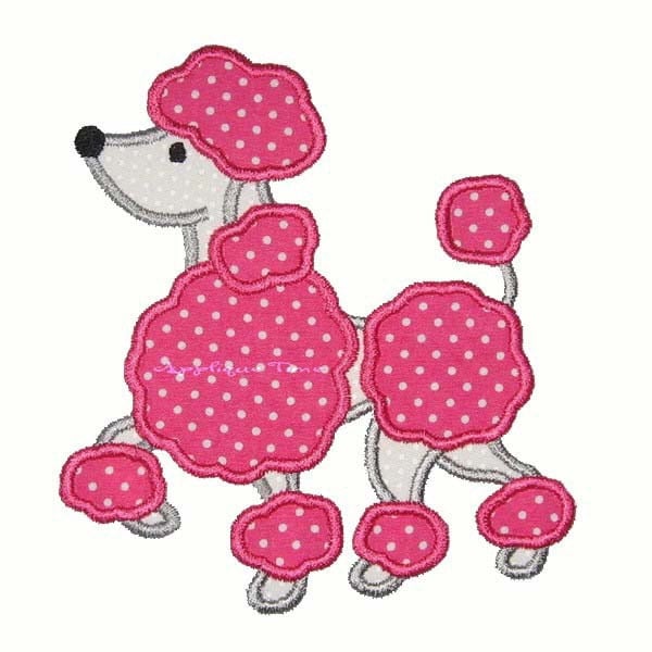 Instant Download Poodle Machine Embroidery Applique Design 5x7