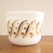 Milk Glass Mixing Bowl, Mid-Century Gold Detail