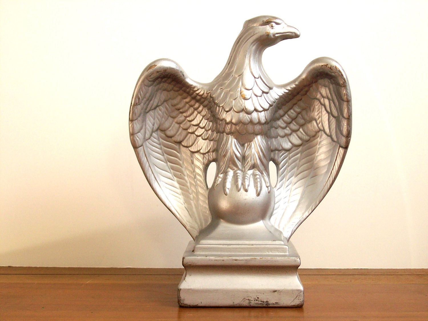 Vintage Silver Eagle Statue Ceramic by tatterandfray on Etsy