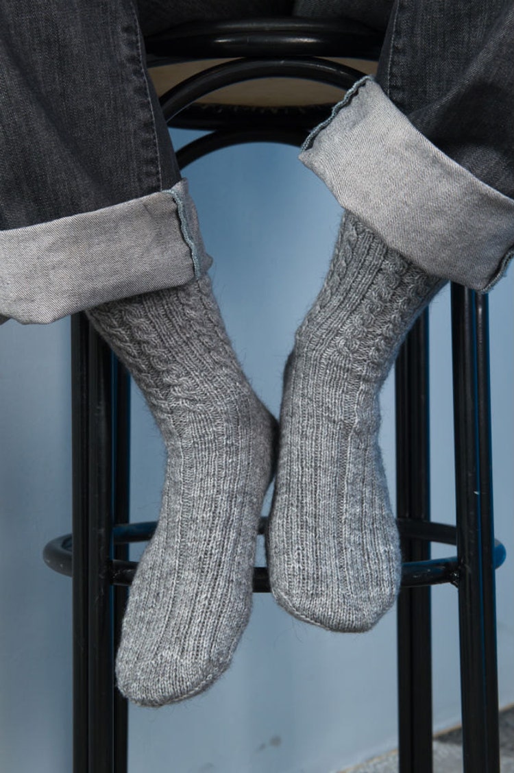 Hand knit socks Mens knit socks Wool knit socks Hand by SockClub