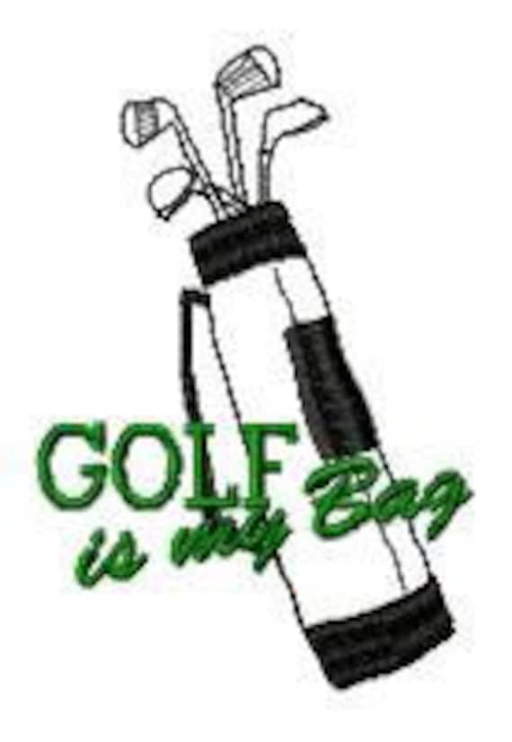 Golf Bag Embroidery Design Instant by JEmbroiderynApplique