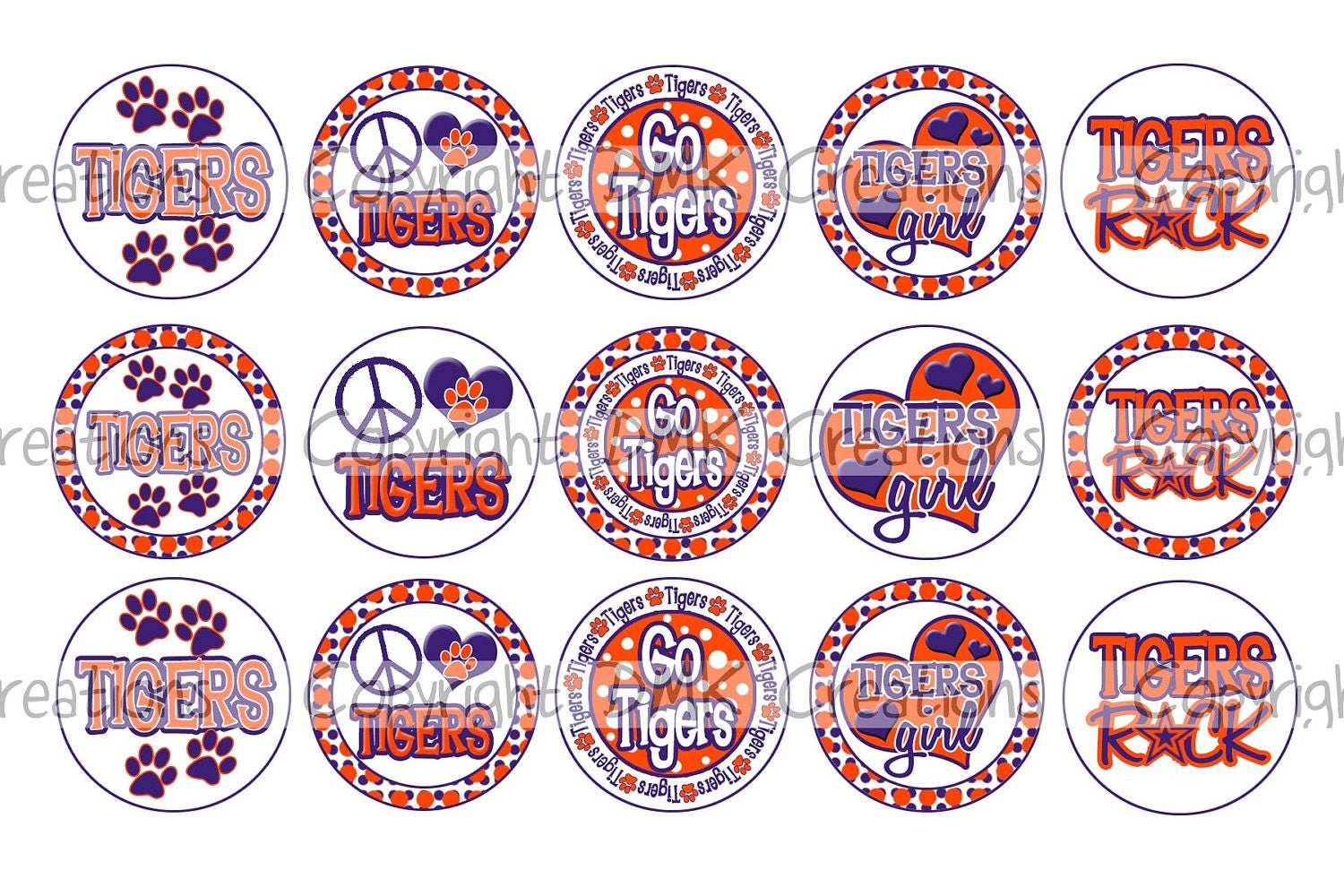 Tigers INSPIRED Purple & Orange Sports Team School by DesignsbyDMK