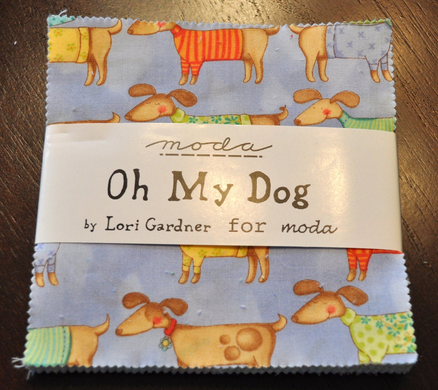 Moda Fabric Oh My Dog Charm Pack 5 Quilting Squares by