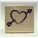 Shot Through the Heart Wooden Mounted Rubber Stamping Block DIY cards, scrapbooking, tags, Valentines, Greeting Cards, and Scrapbooking