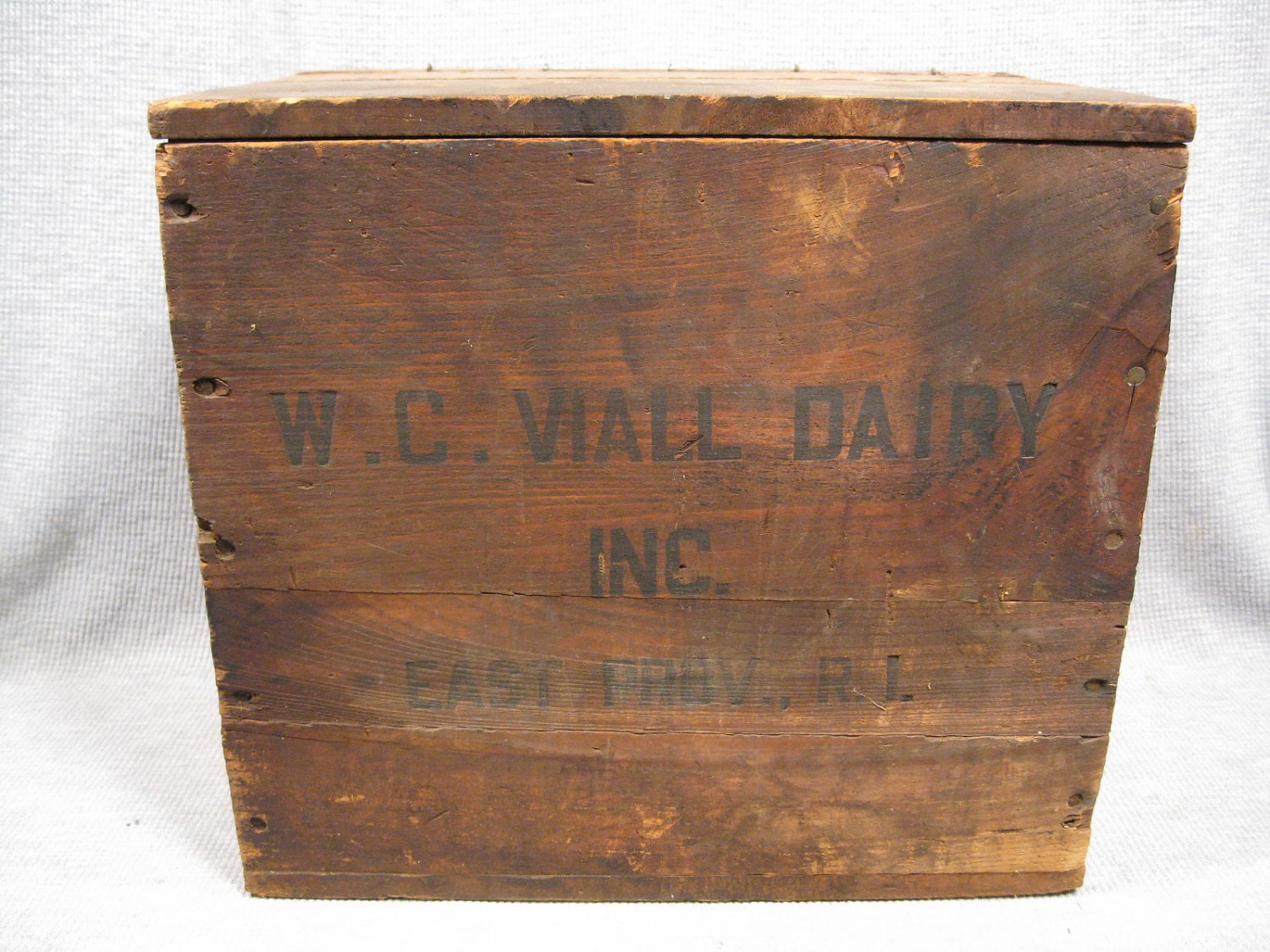 Vintage Wood Milk Delivery Box Viall Dairy