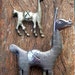 Pair of Llama Pins Mother and Baby Sterling Silver .925