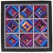 Multi Color String Quilt, B&W Accents, Black Border, Wall Hanging, 44" x 44"