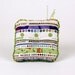 Pincushion, Selvage, Shoes, Green Beads, Pearl Button, Dots, Upcycle, Pin Cushion