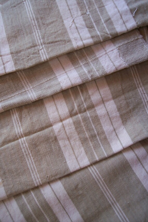 Vintage French ticking linen mattress by