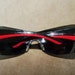 Vintage sunglasses Prada sun glasses 1980s fashion designer retro frame, authentic numbered, black and red
