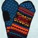 Norwegian Scandinavian hand crafted 100% Wool Mittens, folk art