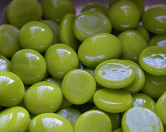 Lime Opal Gems, Nuggets, Flat Backed 25ct. Mosaic Tiles