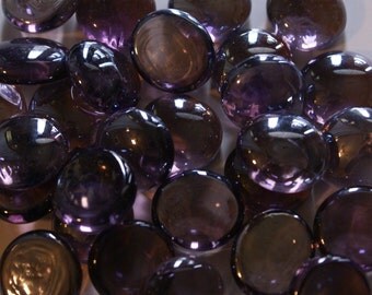 Lilac/Lavender Gems Nuggets, Flat Backed Mosaic Tiles/Glass/Cabochons 50 ct.