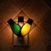 Holiday Ornament Trio Night Light - Handcrafted Authentic Stained Glass -