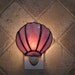 Pink and White Swirled Opalescent Clamshell Night Light - Handcrafted Authentic Stained Glass