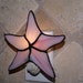 Starfish Night Light in Pink and White Swirled Translucent Glass - Handcrafted Authentic Stained Glass