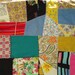 Vintage crazy quilt, pieced with vintage and retro fabric