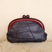 SOLD ------ Vintage Framed Clutch Navy Patchwork Leather