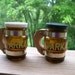 Vintage amber glass mug salt and pepper shakers Arkansas razor back salt and pepper shakers, free shipp u.s.awelo