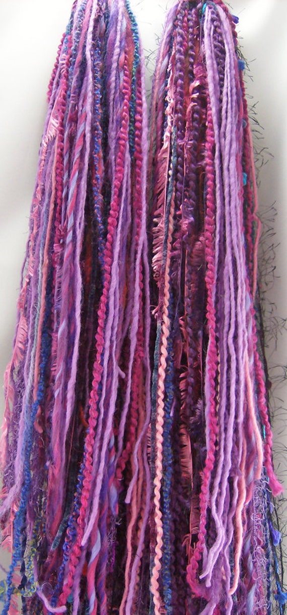 Purple & Pink Yarn Falls Hair Extensions