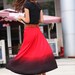 ON SALE Size S Romantic Red Pretty Linen Long Maxi Skirt - NC353