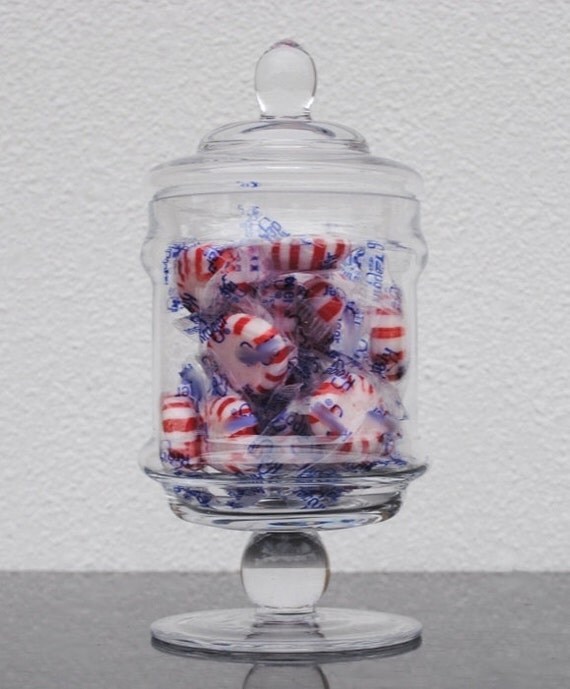 Vintage Footed Glass Jar Apothecary Bottle by vintageeclecticity