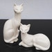 Deco Modern Siamese Cat Art Figurine Statues, Ivory White Decor, RESERVED FOR KATHY