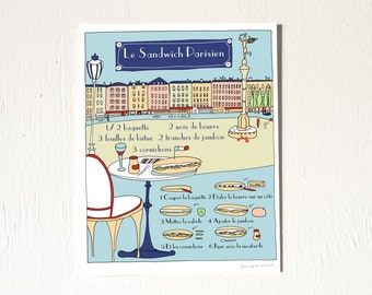 French Country Kitchen Art Print Illustrated by GeraldineAdams