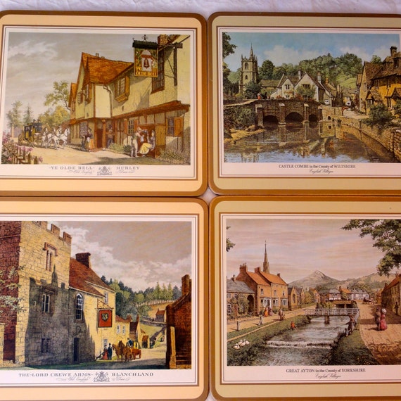 Items similar to Vintage Pimpernel Large Placemats Cork Back English