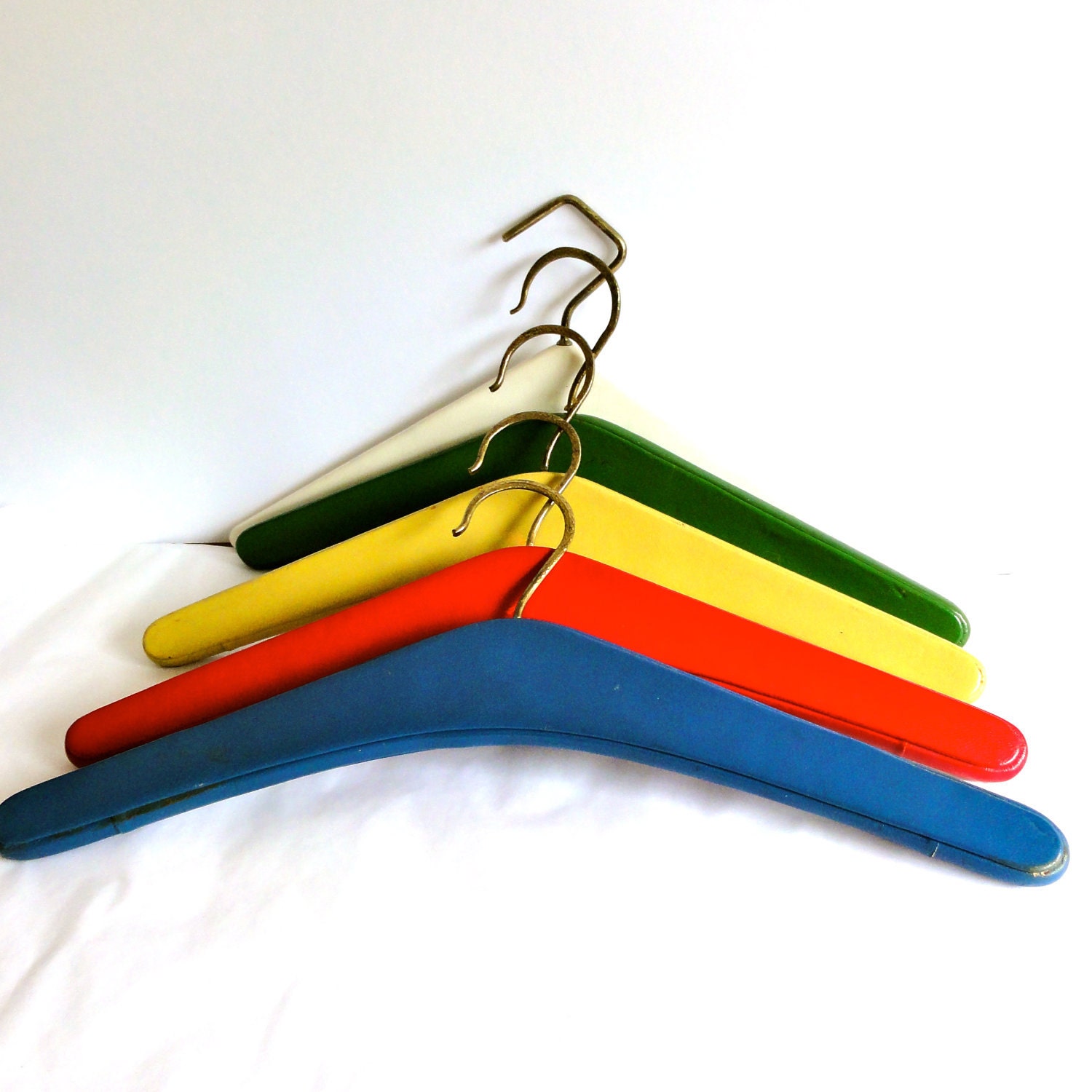 Vintage Clothes Hangers Set of Five Colorful Fun by oldamsterdam