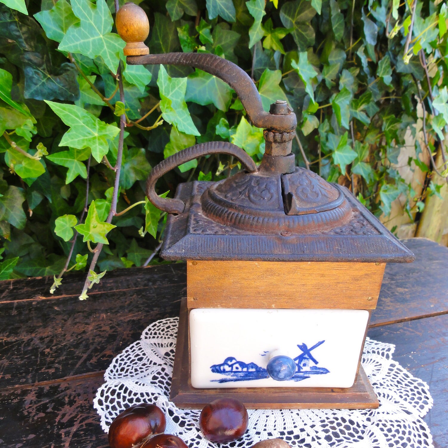 Antique Dutch Coffee Grinder by oldamsterdam on Etsy