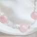 Pink Necklace Rose Quartz and Sterling Silver