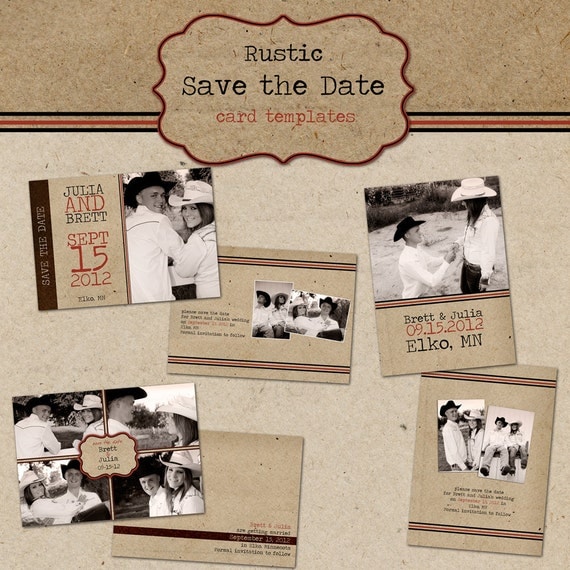 Items Similar To Rustic Save The Date Cards Digital Templates For Photographers On Etsy Save The Date Templates Etsy