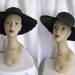 Vintage Betmar Made in Italy Black Wide Brim Straw Hat