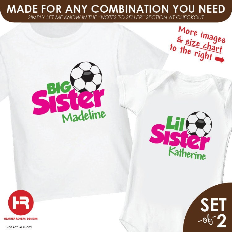 Soccer Big Sister Shirt & Soccer Little Sister Shirt 2