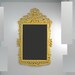 Vintage Large Rectangle Ornate Yellow Mirror Frame