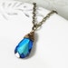 Bridesmaid Gift, Blue Swarovski Crystal Necklace, Wedding Party