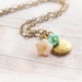 Gold Locket Jewelry Necklace Sweet Sixteen Turquoise Cream Charm Flowers Jewelry