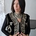 SALE Boho Black Velvet Indian Vest with Gold Embroidery