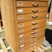 nice vintage 70s 10 drawer MAP BLUEPRINT COLLECTOR wood storage cabinet pick up only