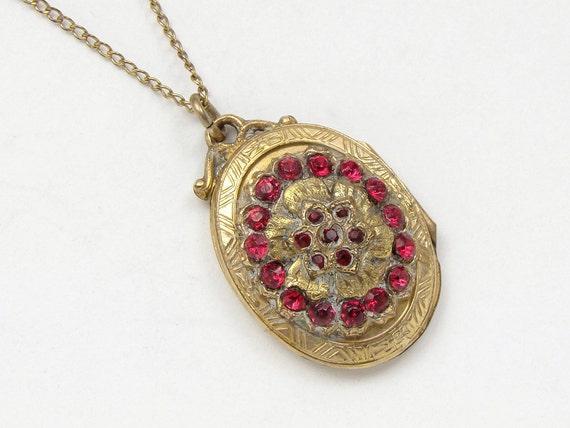 Antique Victorian oval locket gold filled by SteampunkArtSupplies