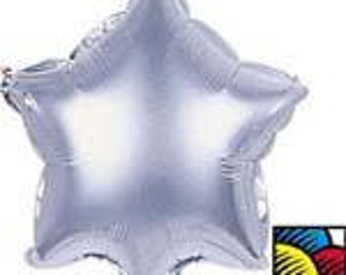 4" Preinflated Metallic Star Balloons - Set of 10 - Assorted Colors