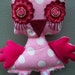 SALE / Fabric toy / recycled fabric toy / pink owl bird